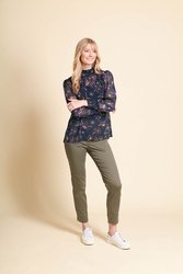 Smocked Neck Blouse
