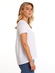 S/S Gathered Panel Tee