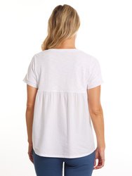 S/S Gathered Panel Tee