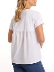 S/S Gathered Panel Tee