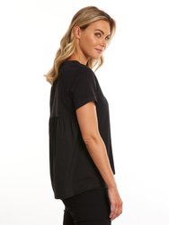 S/S Gathered Panel Tee