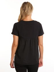 S/S Gathered Panel Tee