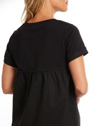 S/S Gathered Panel Tee