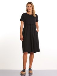 S/S Spliced Hem Dress
