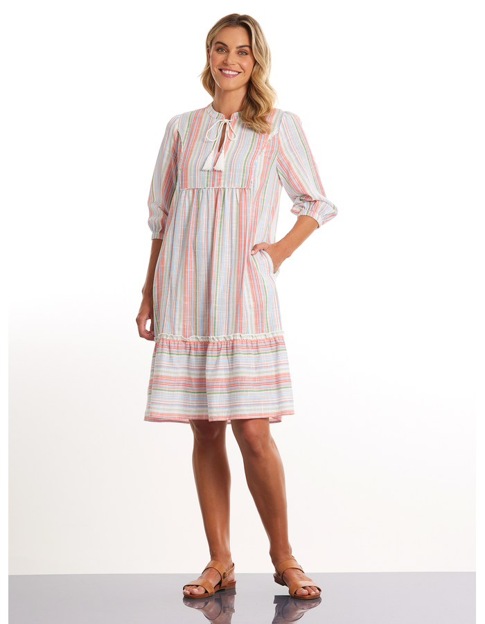 3/4 Mixed Stripe Dress