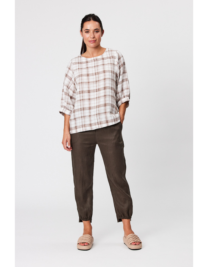 1/2 Sleeve Check Women's Top