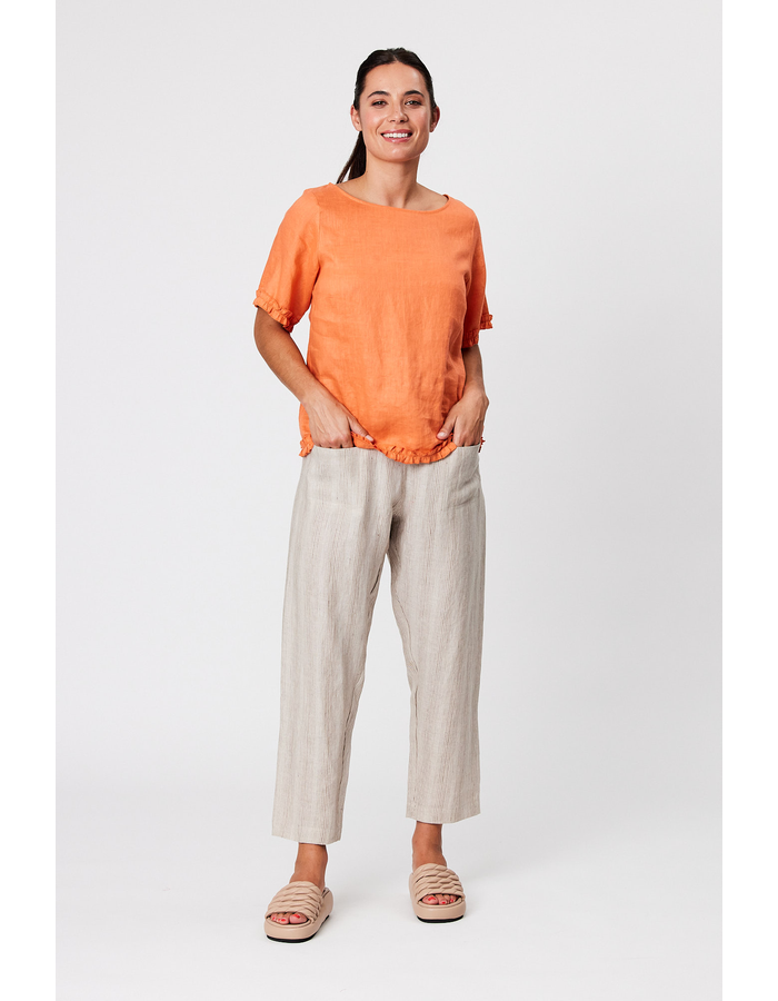 Plain Frill Trim Women's Top