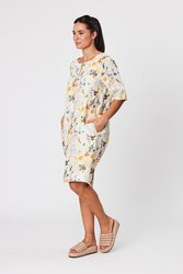 Collarless Floral Dress