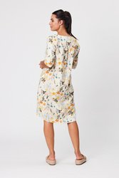 Collarless Floral Dress
