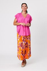 VNeck Frill Slv Plain Top