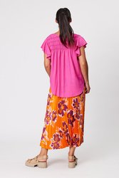 VNeck Frill Slv Plain Top