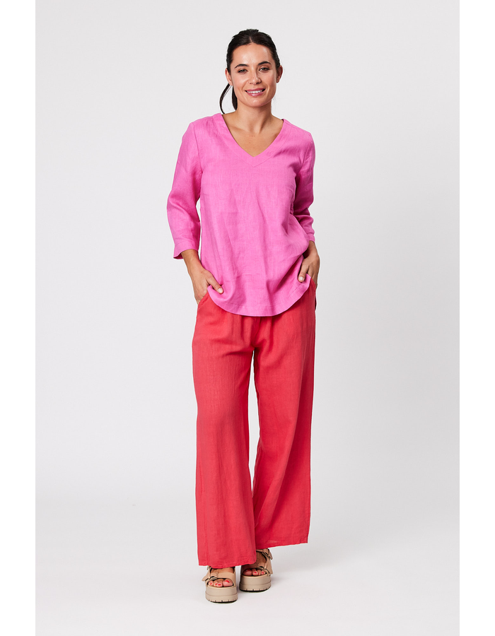 Button Back V/N Women's Top