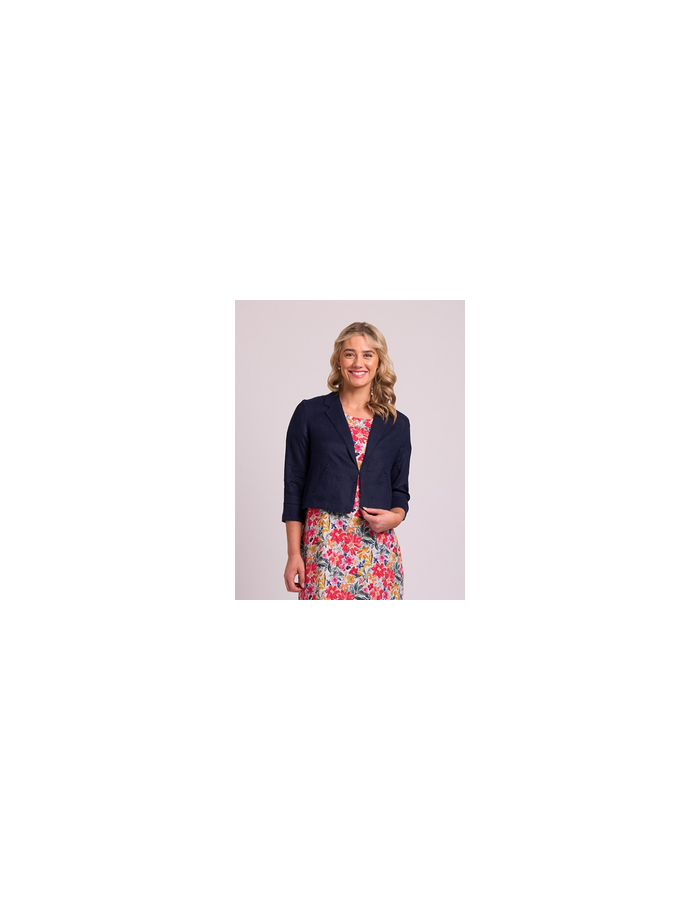Cuff Detail Linen Blazer