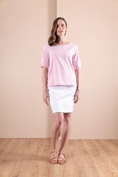Wide Neck Elbow Slv Top