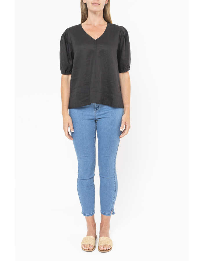 Blouson Sleeve V Neck Women's Top