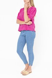 Blouson Sleeve V Neck Top