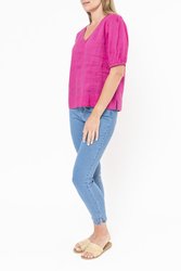Blouson Sleeve V Neck Top