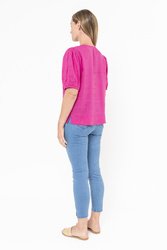 Blouson Sleeve V Neck Top