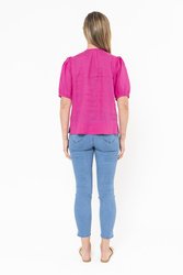 Blouson Sleeve V Neck Top