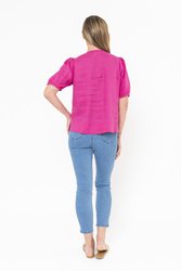 Blouson Sleeve V Neck Top