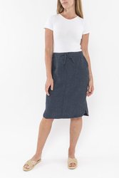 Pull On Linen Skirt