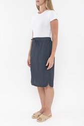Pull On Linen Skirt