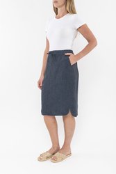Pull On Linen Skirt