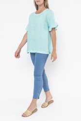 Flounce Sleeve Linen Top