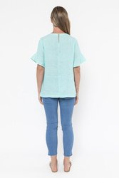 Flounce Sleeve Linen Top