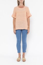 Flounce Sleeve Linen Top