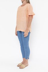 Flounce Sleeve Linen Top