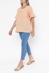 Flounce Sleeve Linen Top