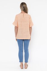 Flounce Sleeve Linen Top