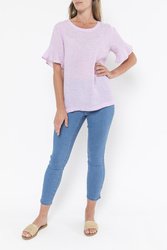 Flounce Sleeve Linen Top