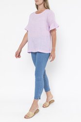 Flounce Sleeve Linen Top