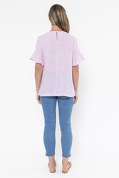 Flounce Sleeve Linen Top