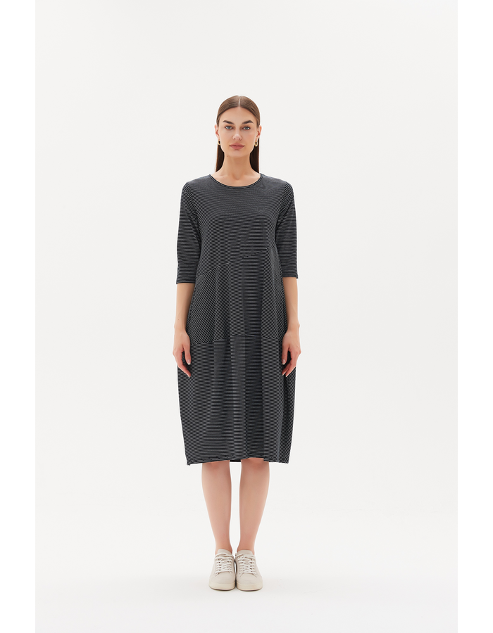 3/4 Sleeve Stripe Diagonal Dress