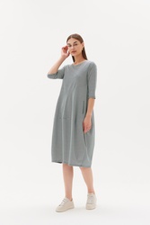 3/4 Slv St Diagonal Dress