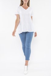V Neck Tiered Tee