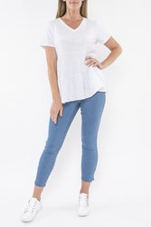 V Neck Tiered Tee