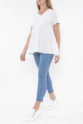 V Neck Tiered Tee