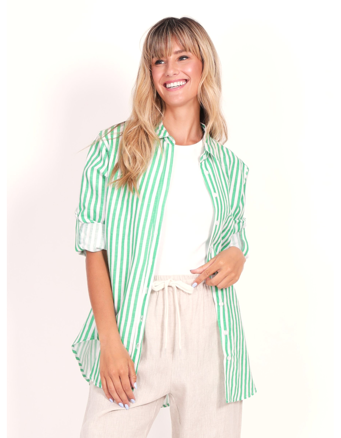Adele Stripe Linen Women's Shirt