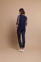 Contrast Puff Sleeve Top