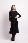 Long Slv Tiered Hem Dress