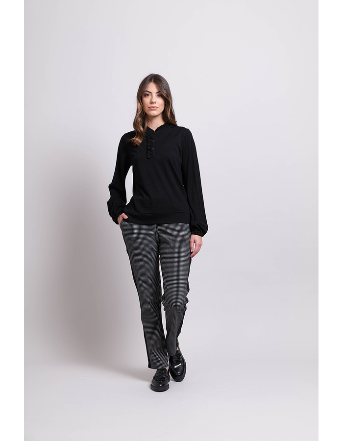 Ruffle Neck Women's Top