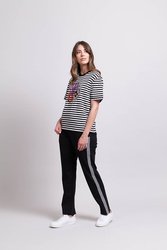 Stripes & Embroidery Tee