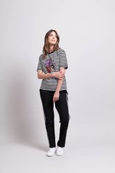 Stripes & Embroidery Tee