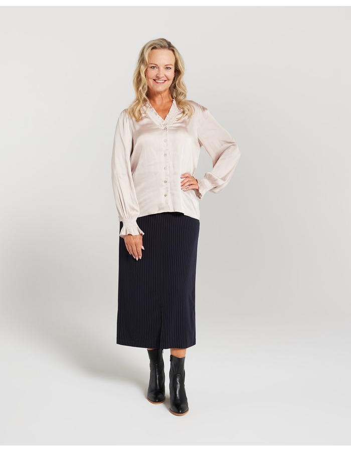 Shirred Collar Women's Shirt