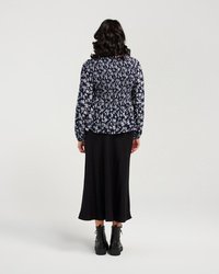 Shirred Crew Neck L/S Top