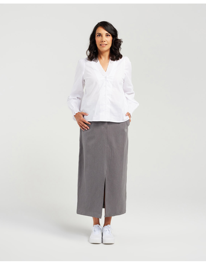 Shirred Collar Cotton Women's Shirt